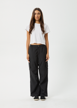AFENDS Womens Instinct - Zip Off Cargo Pant - Black - Afends womens instinct   zip off cargo pant   black