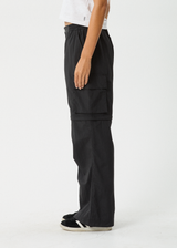 AFENDS Womens Instinct - Zip Off Cargo Pant - Black - Afends womens instinct   zip off cargo pant   black