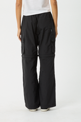 AFENDS Womens Instinct - Zip Off Cargo Pant - Black - Afends womens instinct   zip off cargo pant   black