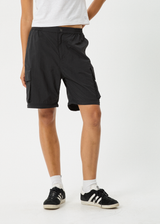 AFENDS Womens Instinct - Zip Off Cargo Pant - Black - Afends womens instinct   zip off cargo pant   black