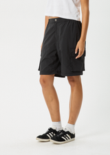 AFENDS Womens Instinct - Zip Off Cargo Pant - Black - Afends womens instinct   zip off cargo pant   black