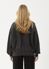 AFENDS Womens Sweet Juliet - Crew Neck Jumper - Stone Black - Afends womens sweet juliet   crew neck jumper   stone black