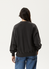 AFENDS Womens Worlds Above - Crew Neck Jumper - Charcoal - Afends womens worlds above   crew neck jumper   charcoal