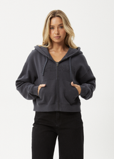 AFENDS Womens Portland - Zip - Stone Black - Afends womens portland   zip   stone black 