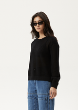 AFENDS Womens Ryder - Knit Jumper - Black - Afends womens ryder   knit jumper   black 