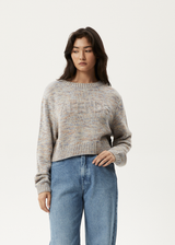 AFENDS Womens Ambient - Knit Jumper - Blue - Afends womens ambient   knit jumper   blue 