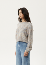 AFENDS Womens Ambient - Knit Jumper - Blue - Afends womens ambient   knit jumper   blue 