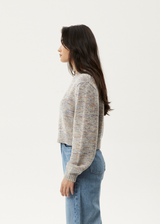 AFENDS Womens Ambient - Knit Jumper - Blue - Afends womens ambient   knit jumper   blue 