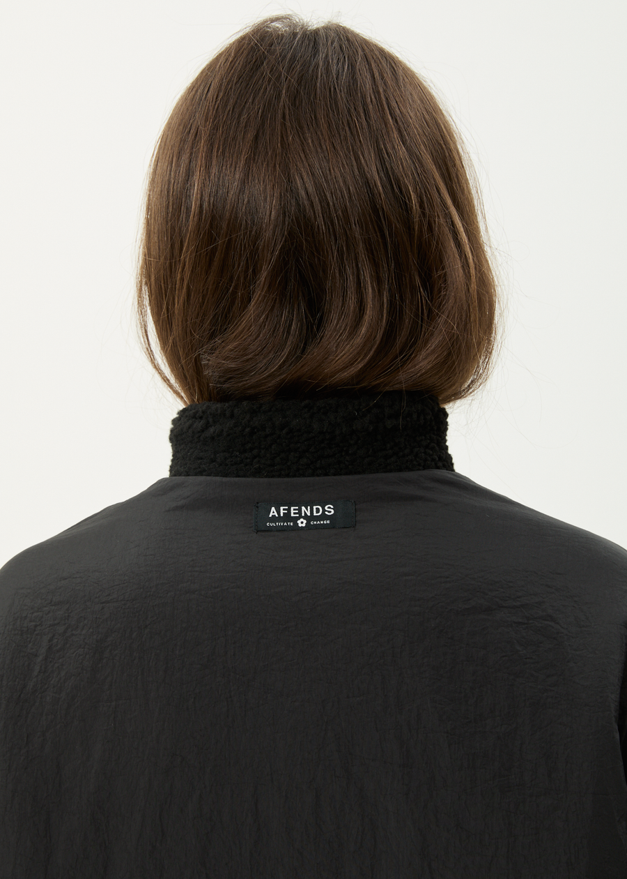 AFENDS Womens Berlin - Reversible Polar Fleece Jacket - Black