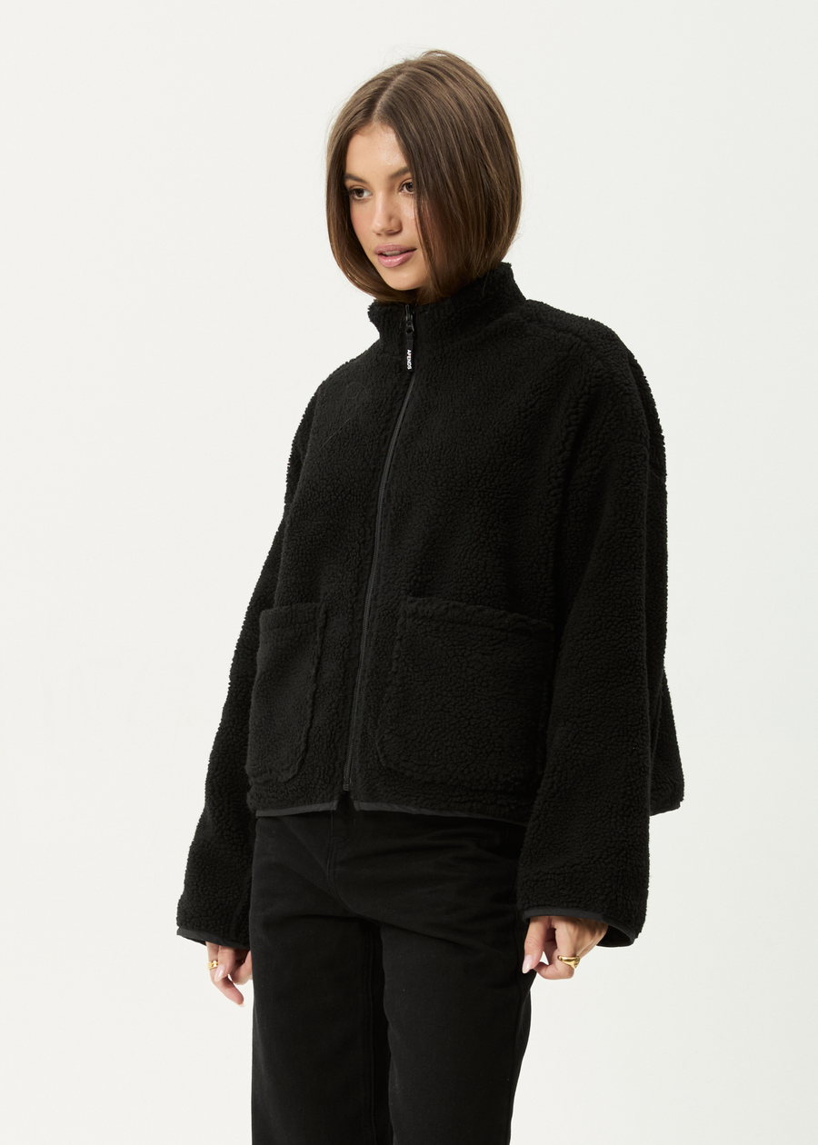 AFENDS Womens Berlin - Reversible Polar Fleece Jacket - Black