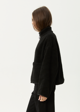 AFENDS Womens Berlin - Reversible Polar Fleece Jacket - Black - Afends womens berlin   reversible polar fleece jacket   black