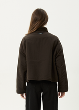 AFENDS Womens Berlin - Reversible  Polar Fleece Jacket - Coffee - Afends womens berlin   reversible polar fleece jacket   coffee