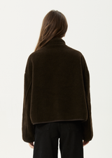 AFENDS Womens Berlin - Reversible  Polar Fleece Jacket - Coffee - Afends womens berlin   reversible polar fleece jacket   coffee