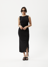 AFENDS Womens Mirage Bamboo - Sheer Maxi Dress - Black - Afends womens mirage bamboo   sheer maxi dress   black 