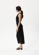 AFENDS Womens Mirage Bamboo - Sheer Maxi Dress - Black - Afends womens mirage bamboo   sheer maxi dress   black 