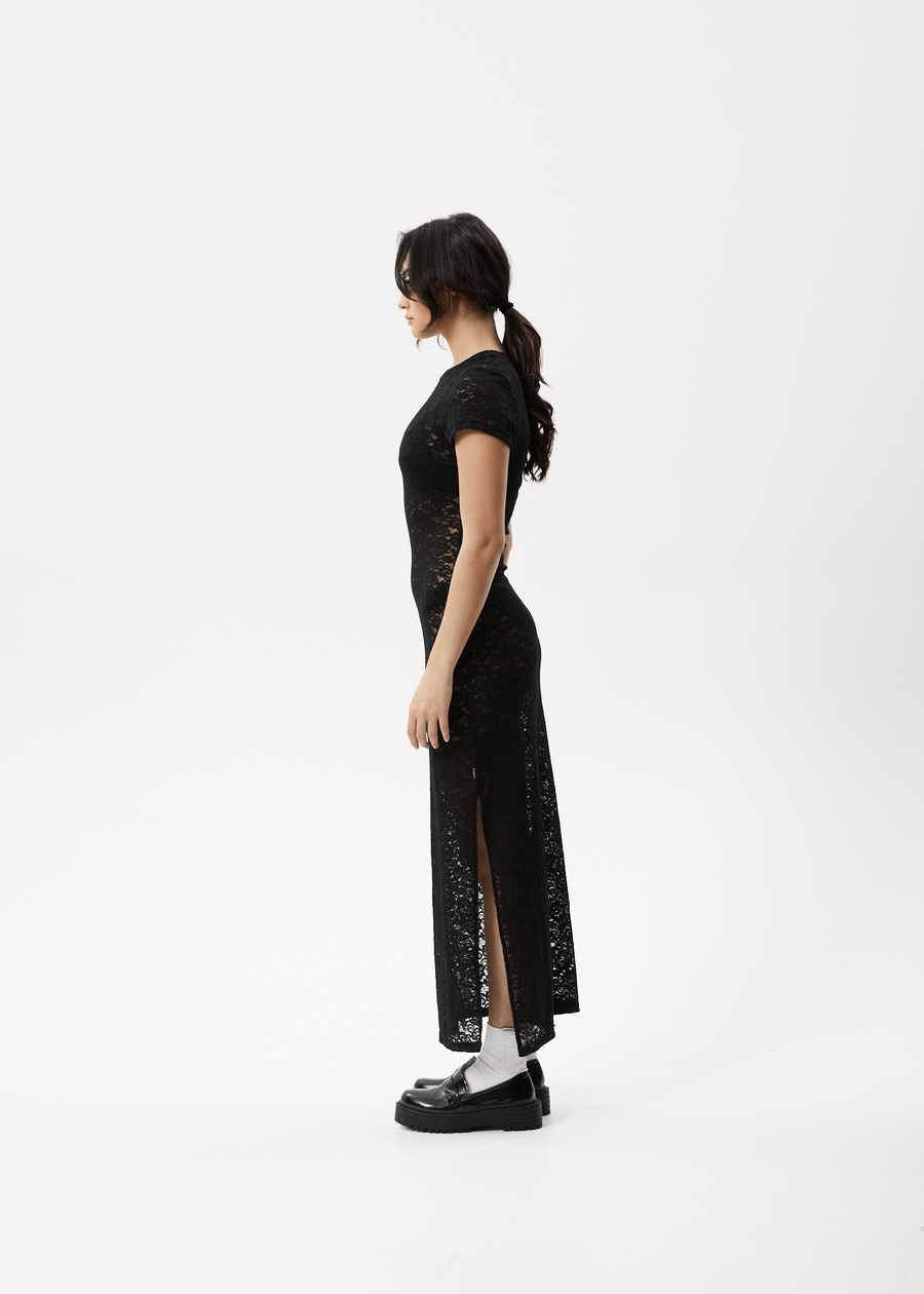 AFENDS Womens Poet - Lace Maxi Dress - Black 