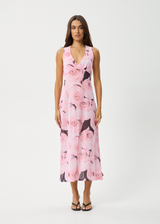 AFENDS Womens Marinette - Sheer Maxi Dress - Rose - Afends womens marinette   sheer maxi dress   rose 