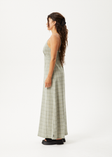 AFENDS Womens Willow Check - Maxi Dress - Military Check - Afends womens willow check   maxi dress   military check 