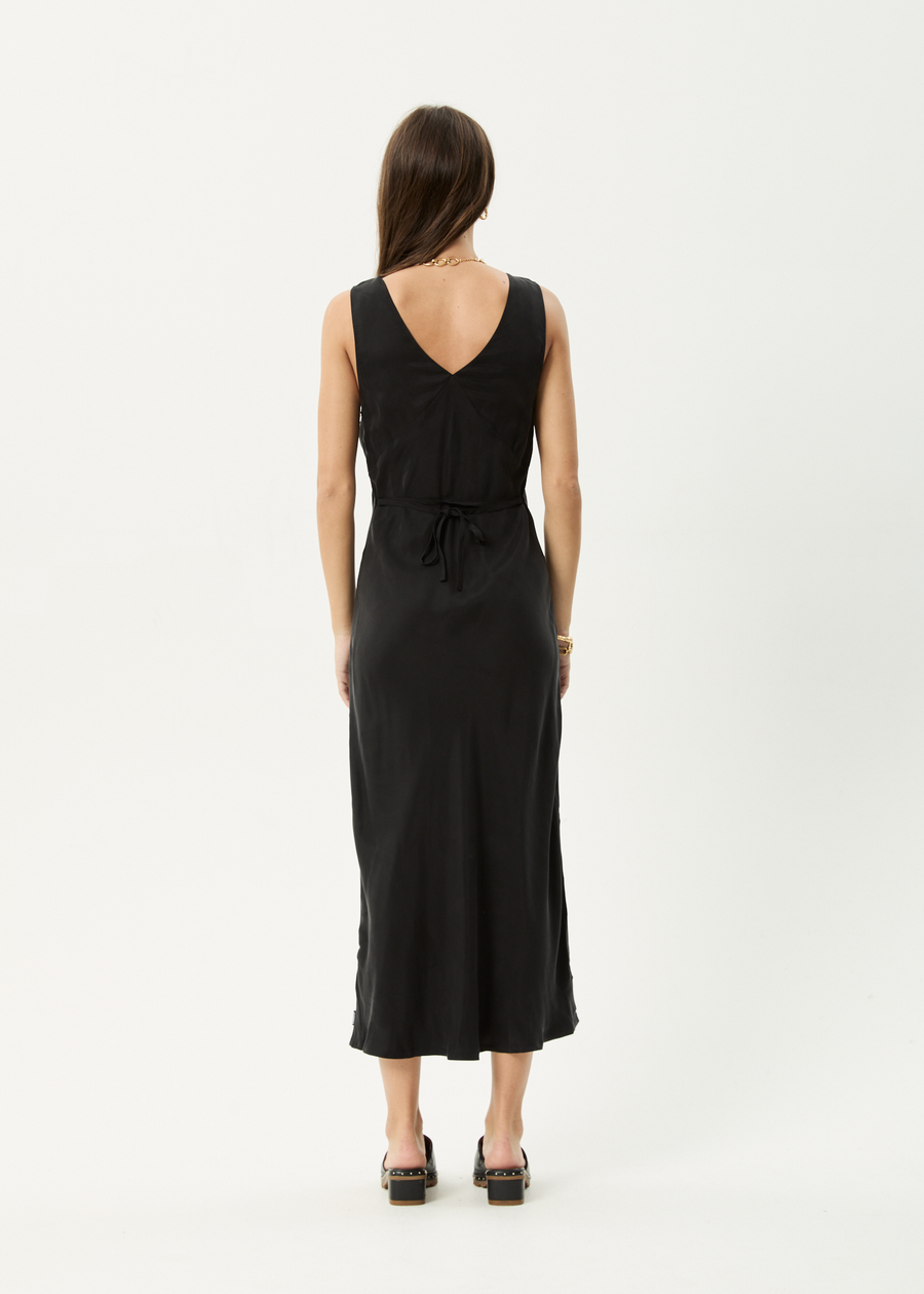AFENDS Womens Gia - Cupro Maxi Dress - Black