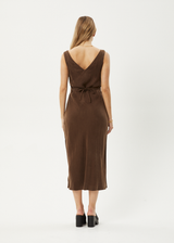 AFENDS Womens Gia - Cupro Maxi Dress - Coffee - Afends womens gia   cupro maxi dress   coffee 
