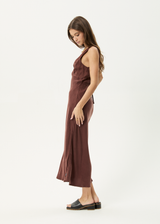 AFENDS Womens Gia - Cupro Maxi Dress - Hazelnut - Afends womens gia   cupro maxi dress   hazelnut
