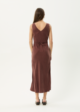 AFENDS Womens Gia - Cupro Maxi Dress - Hazelnut - Afends womens gia   cupro maxi dress   hazelnut