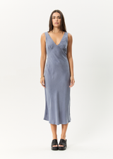 AFENDS Womens Gia - Cupro Maxi Dress - Marlin - Afends womens gia   cupro maxi dress   marlin