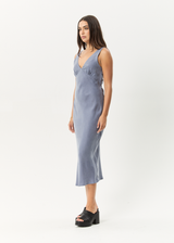 AFENDS Womens Gia - Cupro Maxi Dress - Marlin - Afends womens gia   cupro maxi dress   marlin