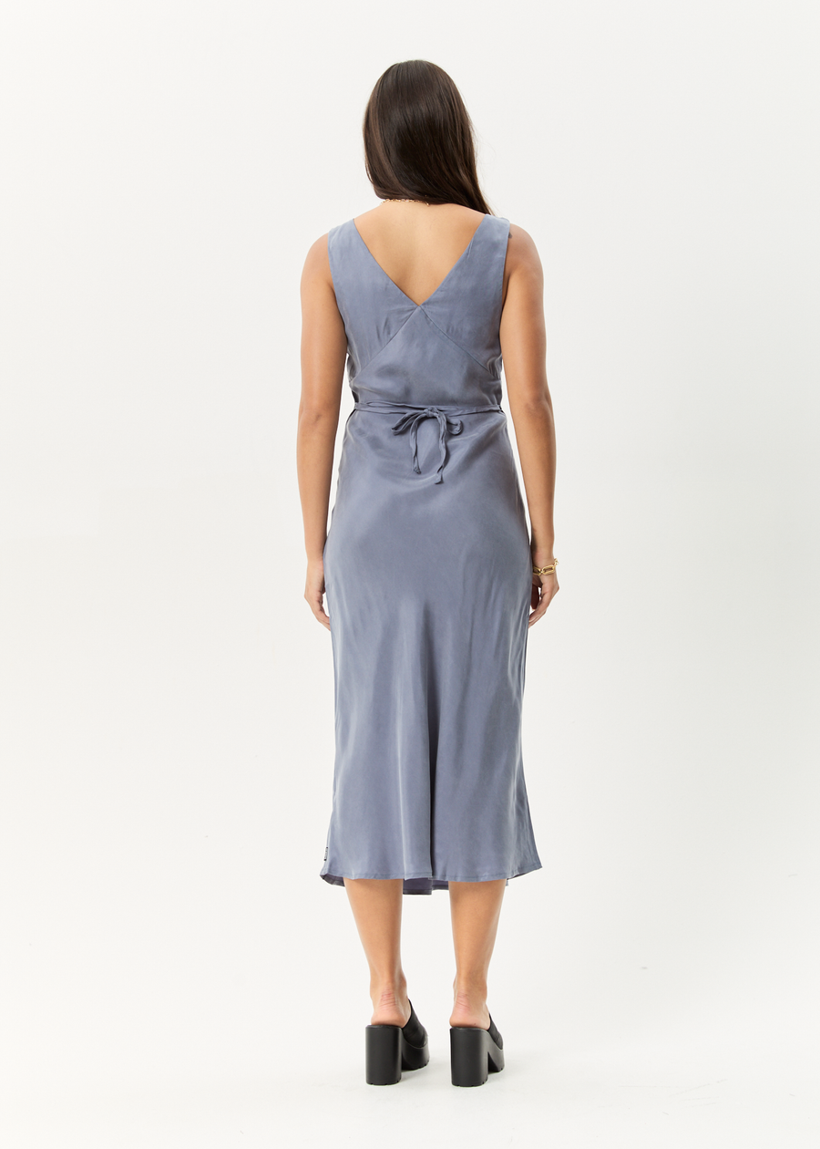 AFENDS Womens Gia - Cupro Maxi Dress - Marlin