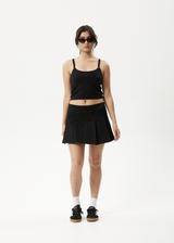 AFENDS Womens Carly - Pleat Mini Skirt - Black - Afends womens carly   pleat mini skirt   black 
