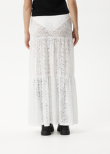 AFENDS Womens Poet - Lace Maxi Skirt - White - Afends womens poet   lace maxi skirt   white 