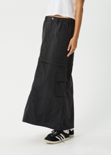 AFENDS Womens Instinct - Zip Off Maxi Skirt - Black - Afends womens instinct   zip off maxi skirt   black