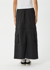AFENDS Womens Instinct - Zip Off Maxi Skirt - Black - Afends womens instinct   zip off maxi skirt   black