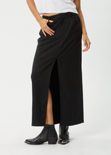 AFENDS Womens Business - Split Maxi Skirt - Black - Afends womens business   split maxi skirt   black 