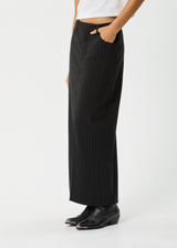 AFENDS Womens Business - Split Maxi Skirt - Black - Afends womens business   split maxi skirt   black 