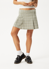 AFENDS Womens Willow Check - Mini Skirt - Military Check - Afends womens willow check   mini skirt   military check 