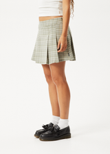 AFENDS Womens Willow Check - Mini Skirt - Military Check - Afends womens willow check   mini skirt   military check 