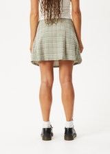 AFENDS Womens Willow Check - Mini Skirt - Military Check - Afends womens willow check   mini skirt   military check 