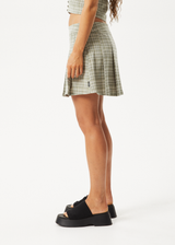 AFENDS Womens Willow Check - Mini Skirt - Military Check - Afends womens willow check   mini skirt   military check 