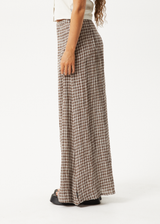 AFENDS Womens Base - Seersucker Maxi Skirt - Coffee Check - Afends womens base   seersucker maxi skirt   coffee check