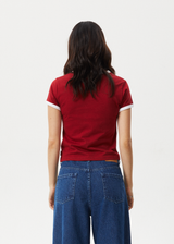 AFENDS Womens Cultivate - Ringer Tee - Ketchup - Afends womens cultivate   ringer tee   ketchup