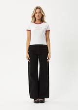 AFENDS Womens Cultivate - Ringer Tee - White - Afends womens cultivate   ringer tee   white