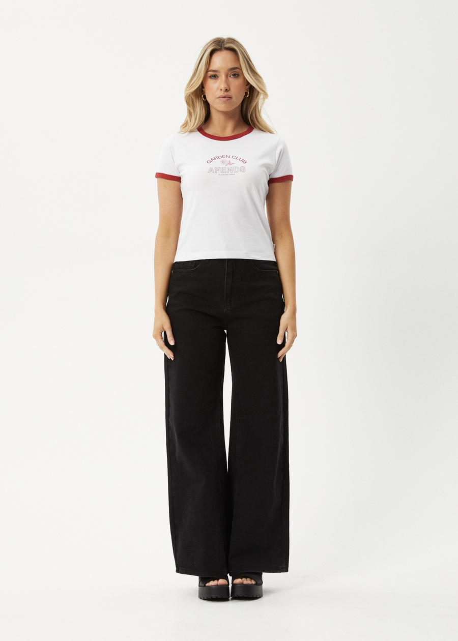 AFENDS Womens Cultivate - Ringer Tee - White
