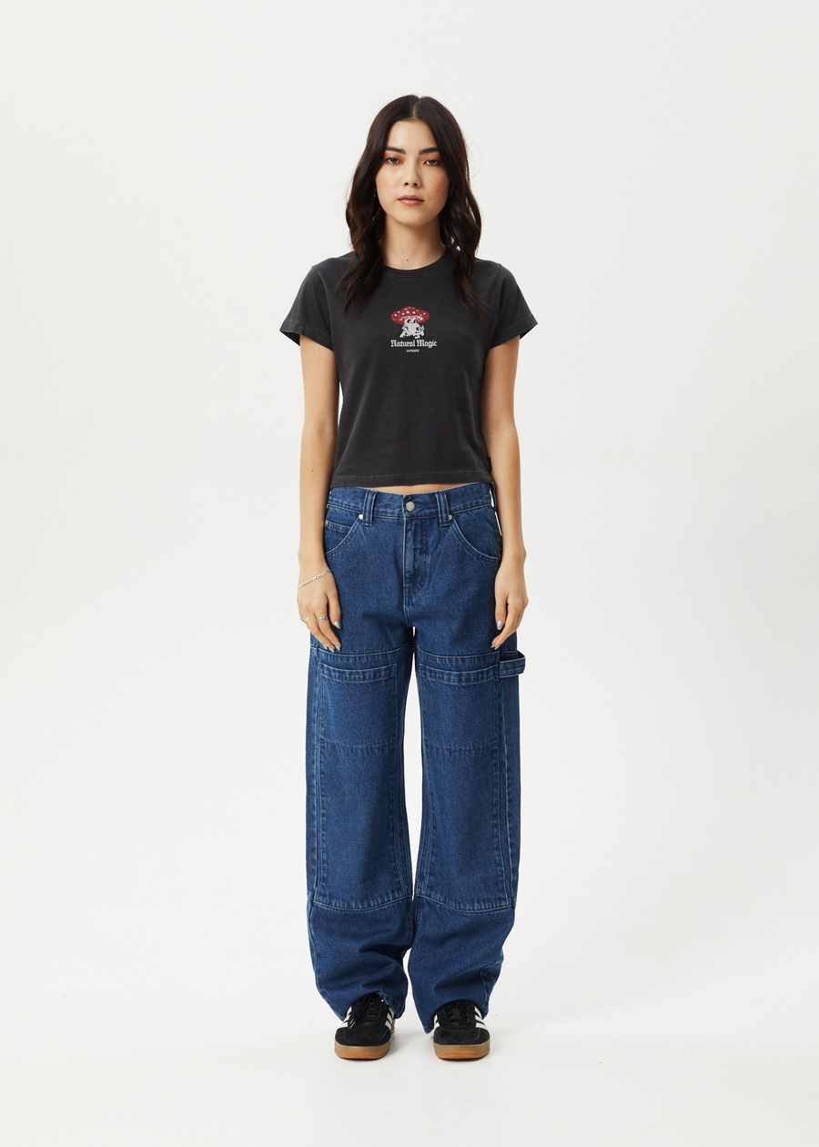AFENDS Womens Magic - Baby Tee - Stone Black
