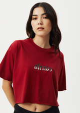 AFENDS Womens Scorpio Slay - Slay Cropped Tee - Ketchup - Afends womens scorpio slay   slay cropped tee   ketchup