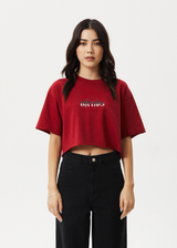 AFENDS Womens Scorpio Slay - Slay Cropped Tee - Ketchup - Afends womens scorpio slay   slay cropped tee   ketchup