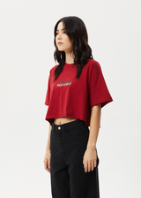 AFENDS Womens Scorpio Slay - Slay Cropped Tee - Ketchup - Afends womens scorpio slay   slay cropped tee   ketchup