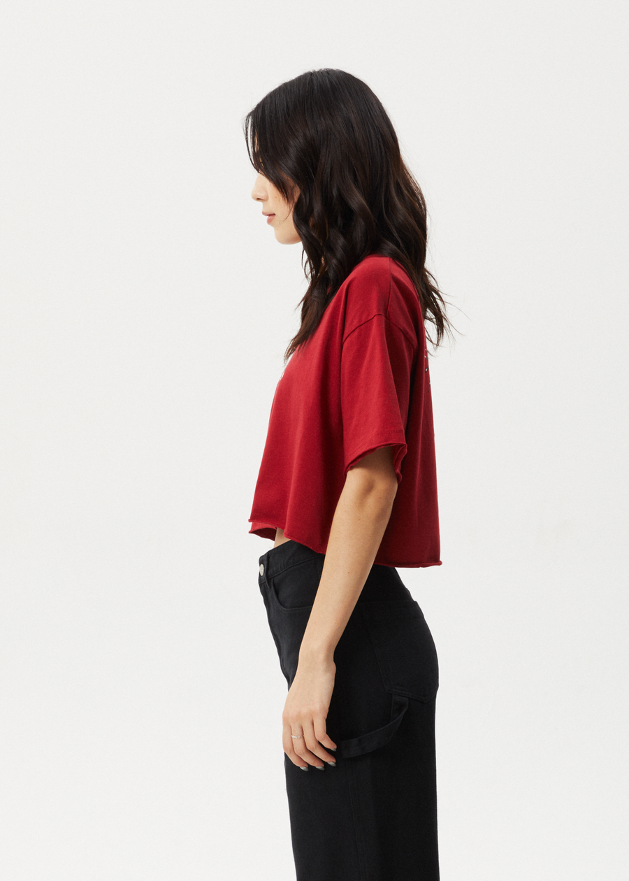AFENDS Womens Scorpio Slay - Slay Cropped Tee - Ketchup