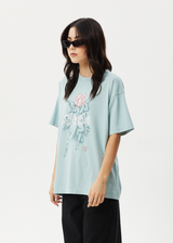 AFENDS Womens Sacred - Oversized Tee - Ether Blue - Afends womens sacred   oversized tee   ether blue