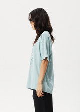 AFENDS Womens Sacred - Oversized Tee - Ether Blue - Afends womens sacred   oversized tee   ether blue